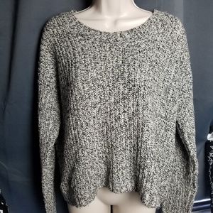 RD Style Keyhole Back Black/White Mix Sweater Med